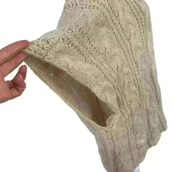 Aerie Mohair Blend Cable Knit Open Front Cardigan Short Sleeve Boho O/S Travel - Picture 3 of 9